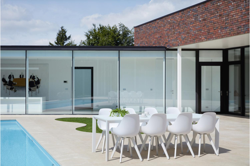 Mesa tuinstoel in wit aluminium en wit kunststof