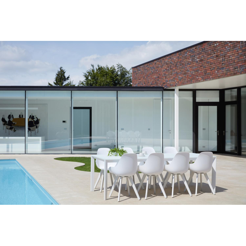 Mesa tuinstoel in wit aluminium en wit kunststof