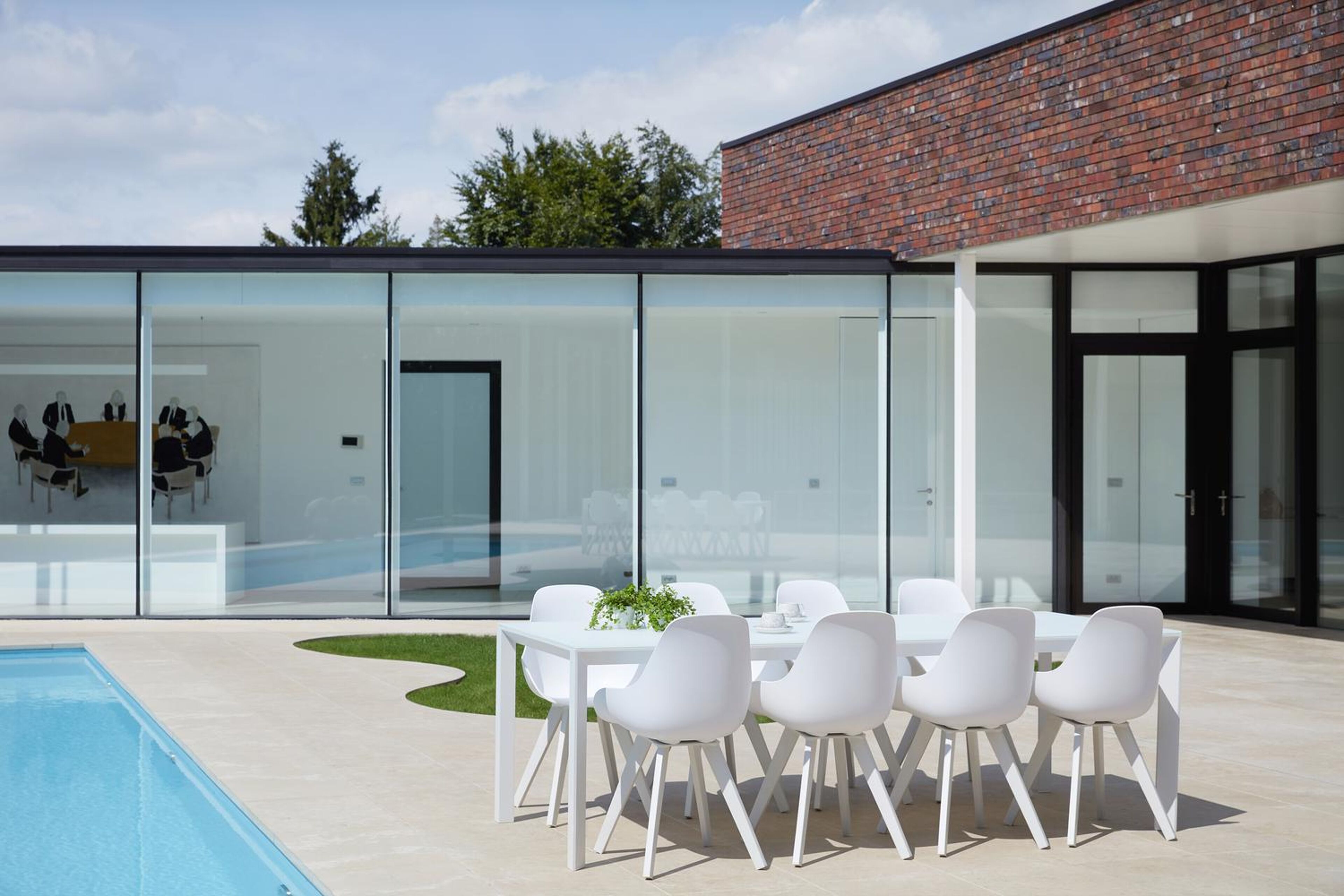 Mesa tuinstoel in wit aluminium en wit kunststof