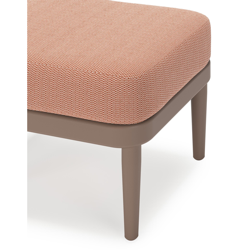 Pouf Orso en aluminium taupe et coussins en all weather sunbrella® luxe Lopi Fawn
