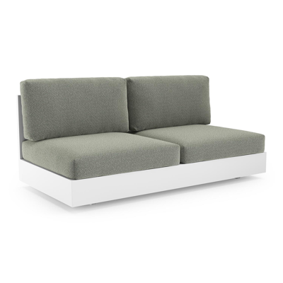 Como loungebank in wit aluminium met savane leaf all weather sunbrella® luxe kussen