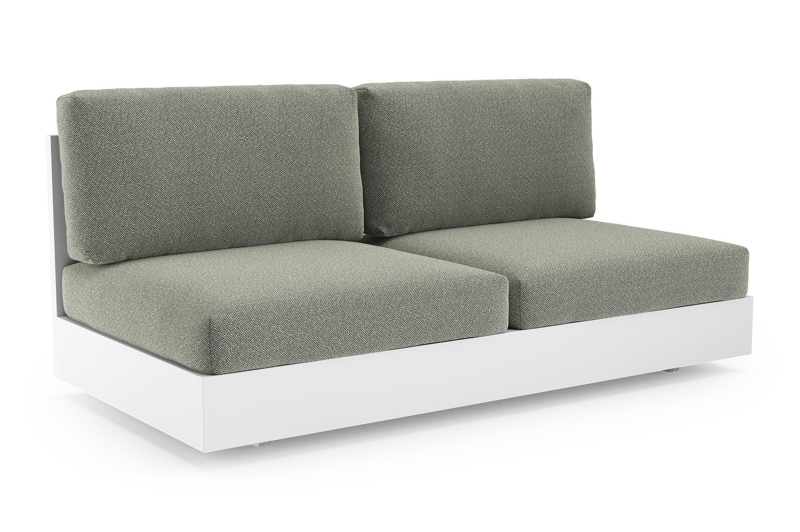 Como loungebank in wit aluminium met savane leaf all weather sunbrella® luxe kussen