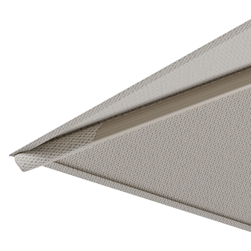 Rufina zweefparasol tiltfunctie in beige aluminium en parasoldoek in All Weather Sunbrella® Luxe Lopi Marble  - L1 300 x L2 300 cm (zonder voet)