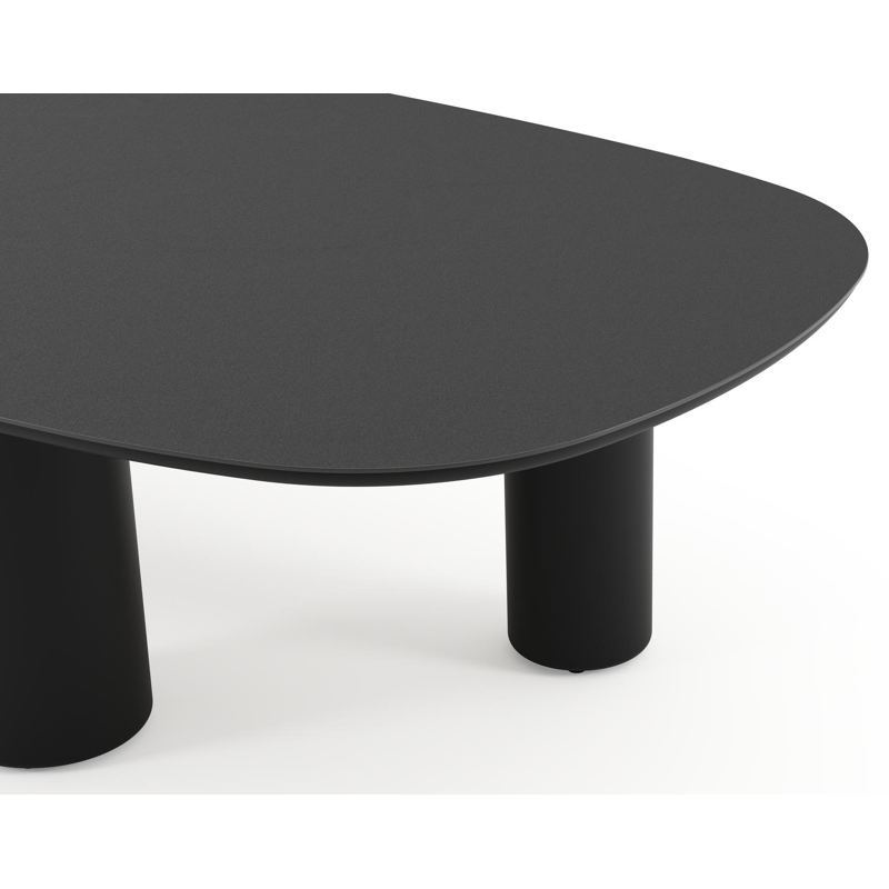 Amico tuintafel bombo xl in zwart aluminium en volkeramiek Nero Black - L 270 x B 148 x H 73.5 cm