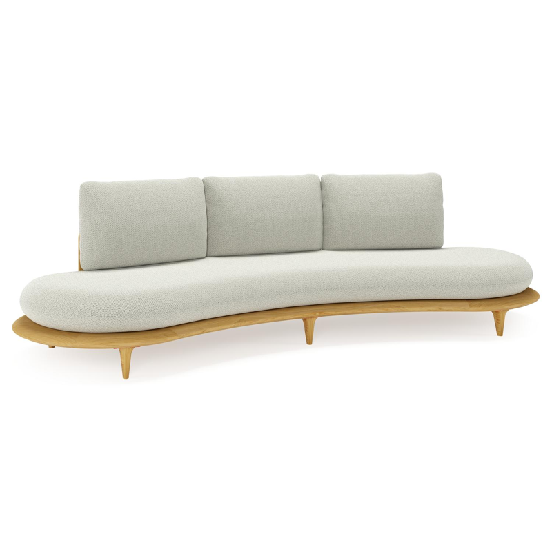 Bomero loungebank in teak met lopi bud all weather sunbrella® luxe kussen