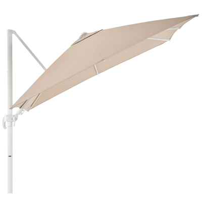 Avola zweefparasol met tiltfunctie in wit aluminium met rustic weather+ softtouch parasoldoek - L1 300 x L2 300 cm (zonder voet)