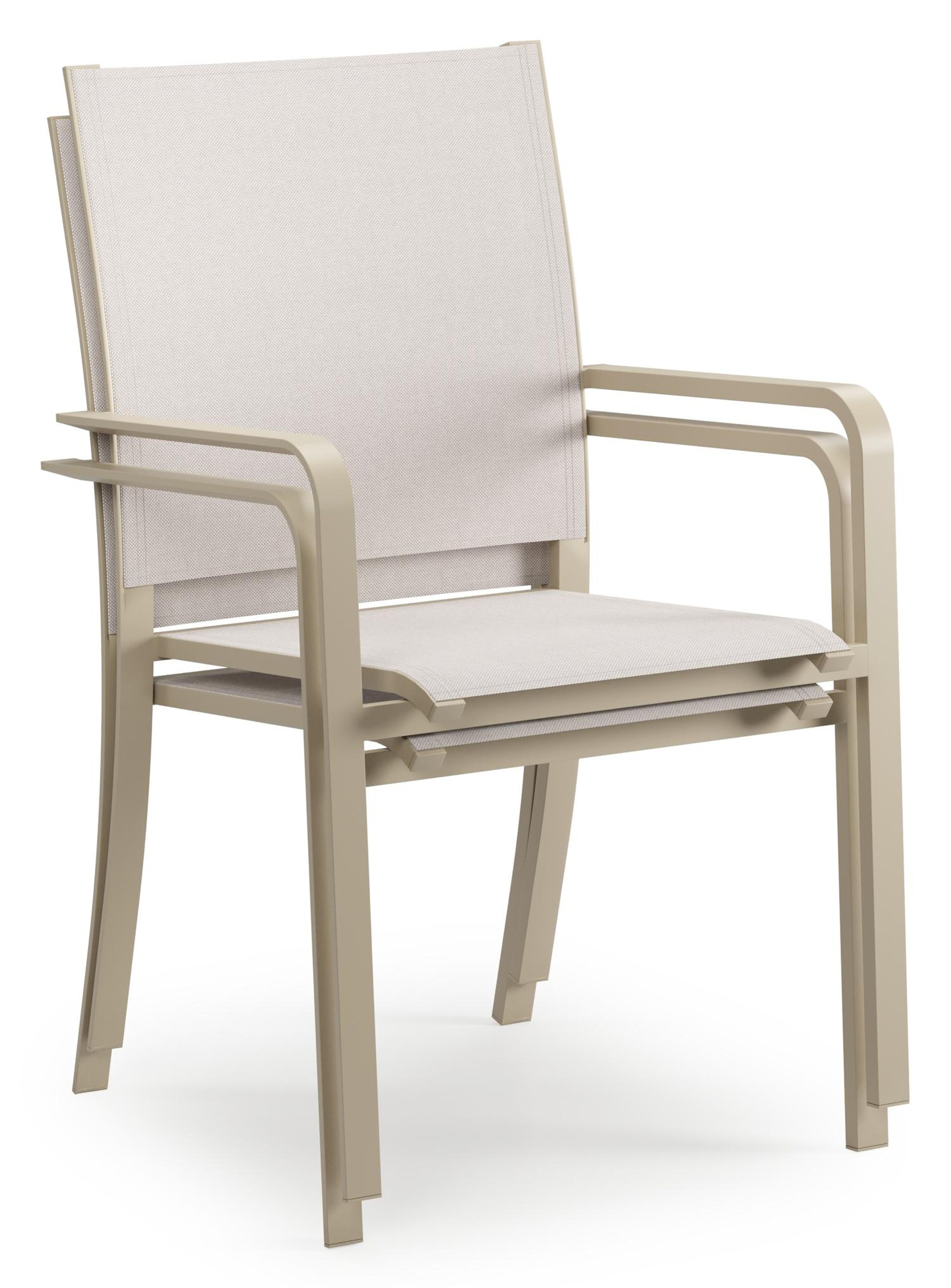 Calobra tuinstoel in beige aluminium en beige single textilene
