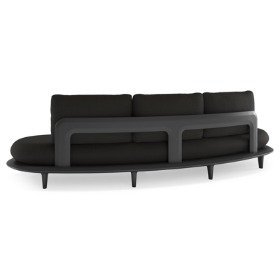 Salon de jardin Bomero en aluminium noir et coussins en all weather sunbrella® luxe heritage char