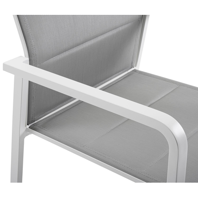 Como stapelbare tuinstoel in wit aluminium en grijs comfort textilene