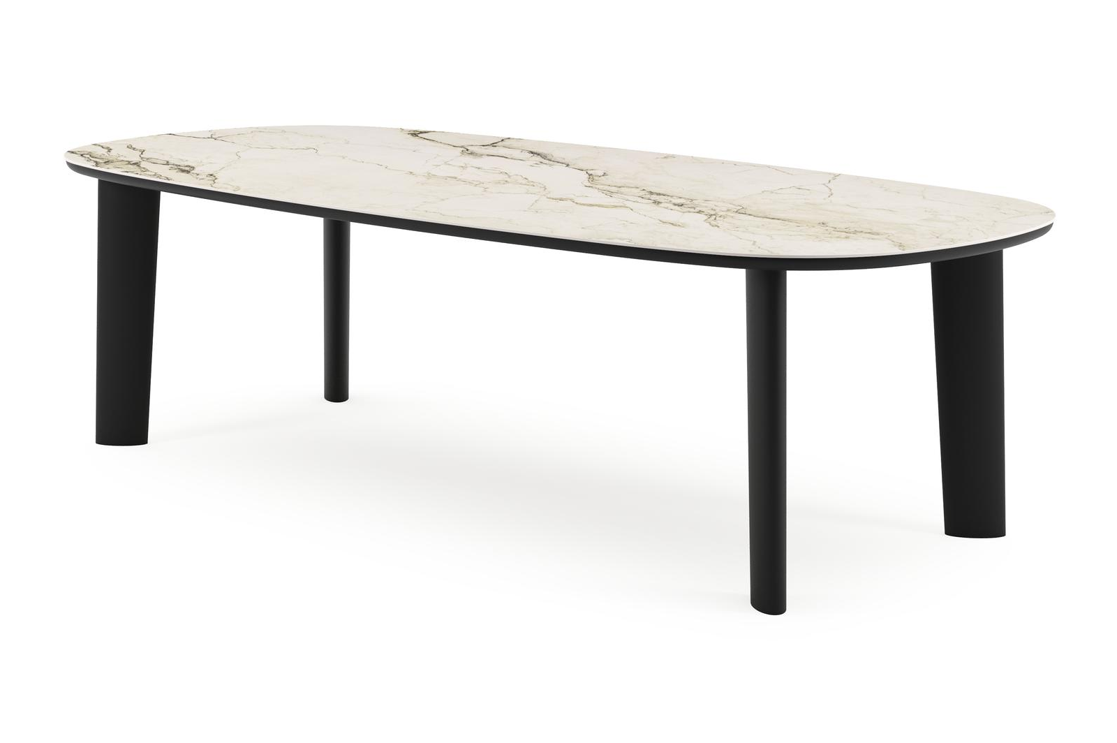Amico tuintafel bombo in zwart aluminium en volkeramiek Colorado Dunes - L 270 x B 125 x H 73.5 cm