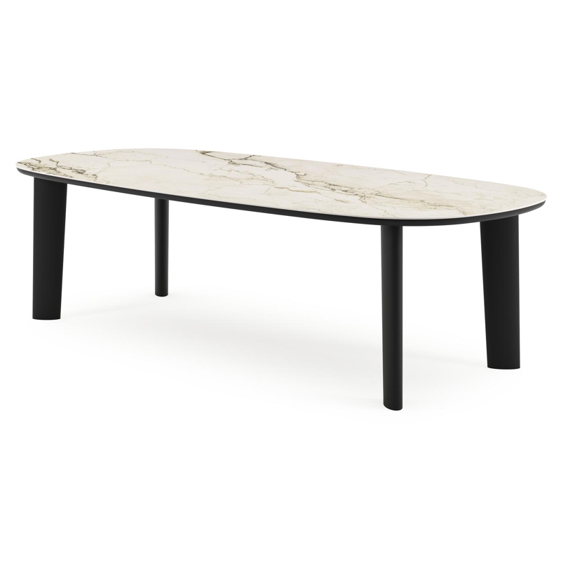 Amico tuintafel bombo in zwart aluminium en volkeramiek Colorado Dunes - L 270 x B 125 x H 73.5 cm