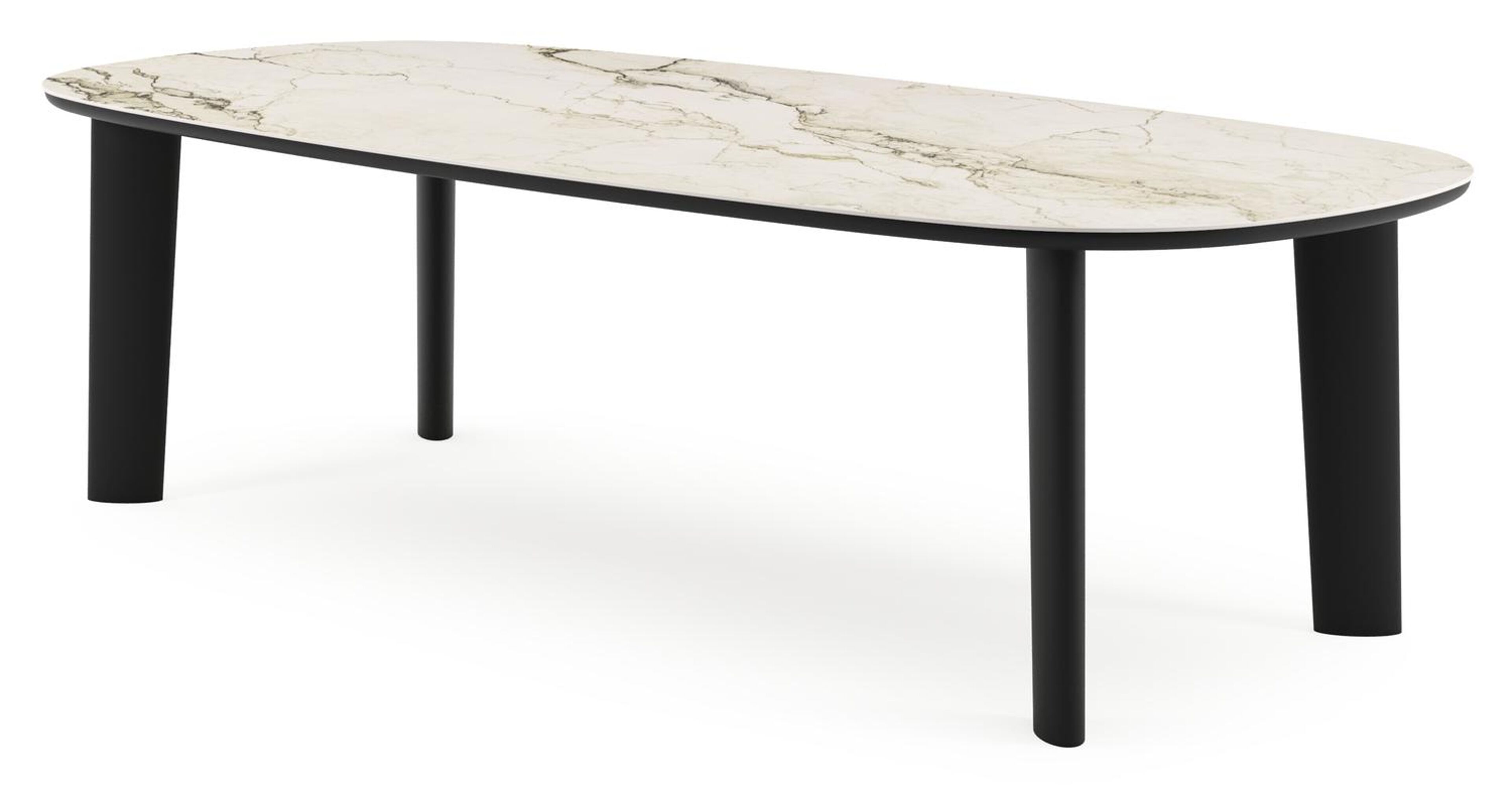Amico tuintafel bombo in zwart aluminium en volkeramiek Colorado Dunes - L 270 x B 125 x H 73.5 cm
