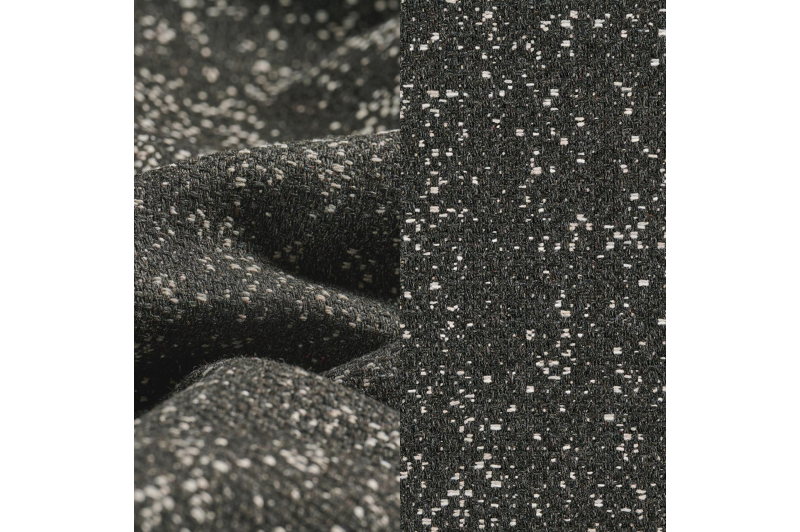 Pagino tuinstoel in teak en naturel wicker met kussen in tweed raven all weather sunbrella® luxe