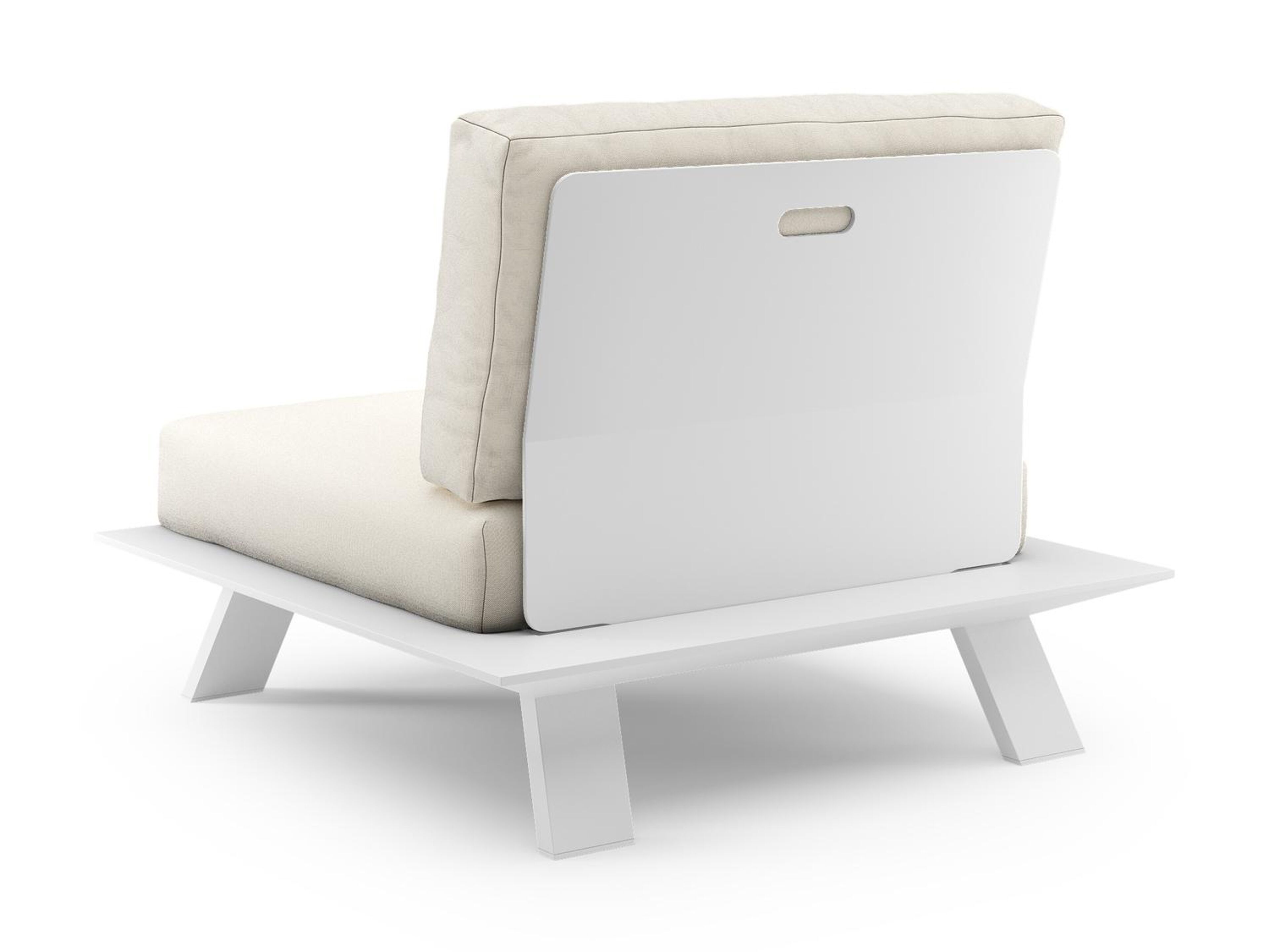 Fauteuil de jardin Cesano 1-pl en aluminium blanc avec coussin en all weather sunbrella® luxe natte white