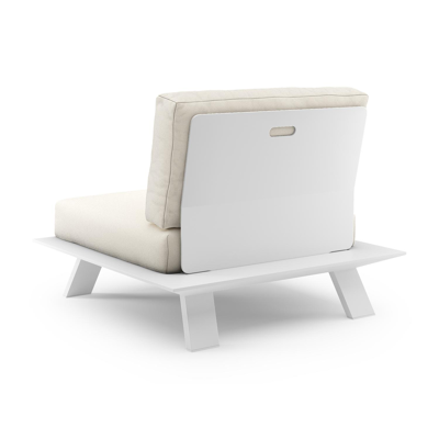 Fauteuil de jardin Cesano 1-pl en aluminium blanc avec coussin en all weather sunbrella® luxe natte white