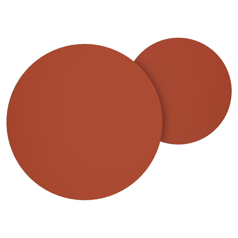 Enna set van 2 loungetafels in roestbruin aluminium - Dia. 100/70 x H 37/30 cm