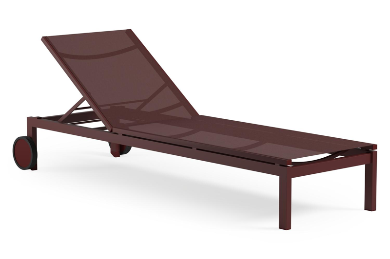 Caravelle verstelbaar ligbed in ruby aluminium