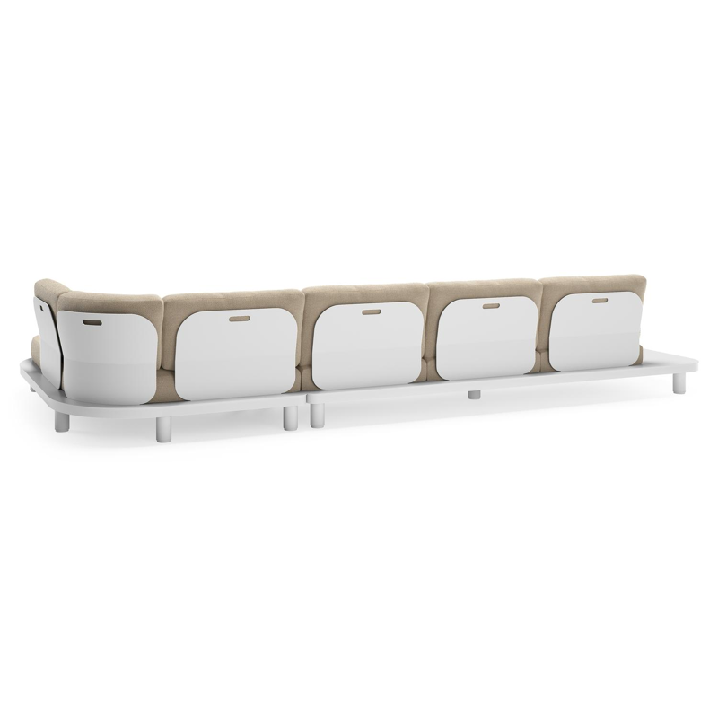 Donato loungehoek in wit aluminium met all weather cosytica Althea Chalk kussen