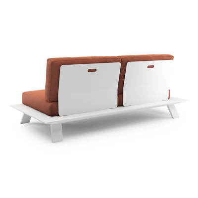 Cesano loungebank in wit aluminium met heritage rust all weather Sunbrella® luxe kussen