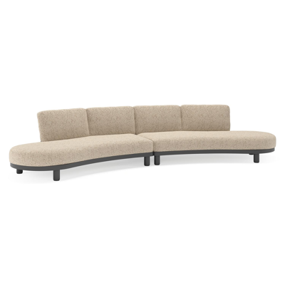 Donato loungebank in zwart aluminium met all weather cosytica Bora Jungle kussen