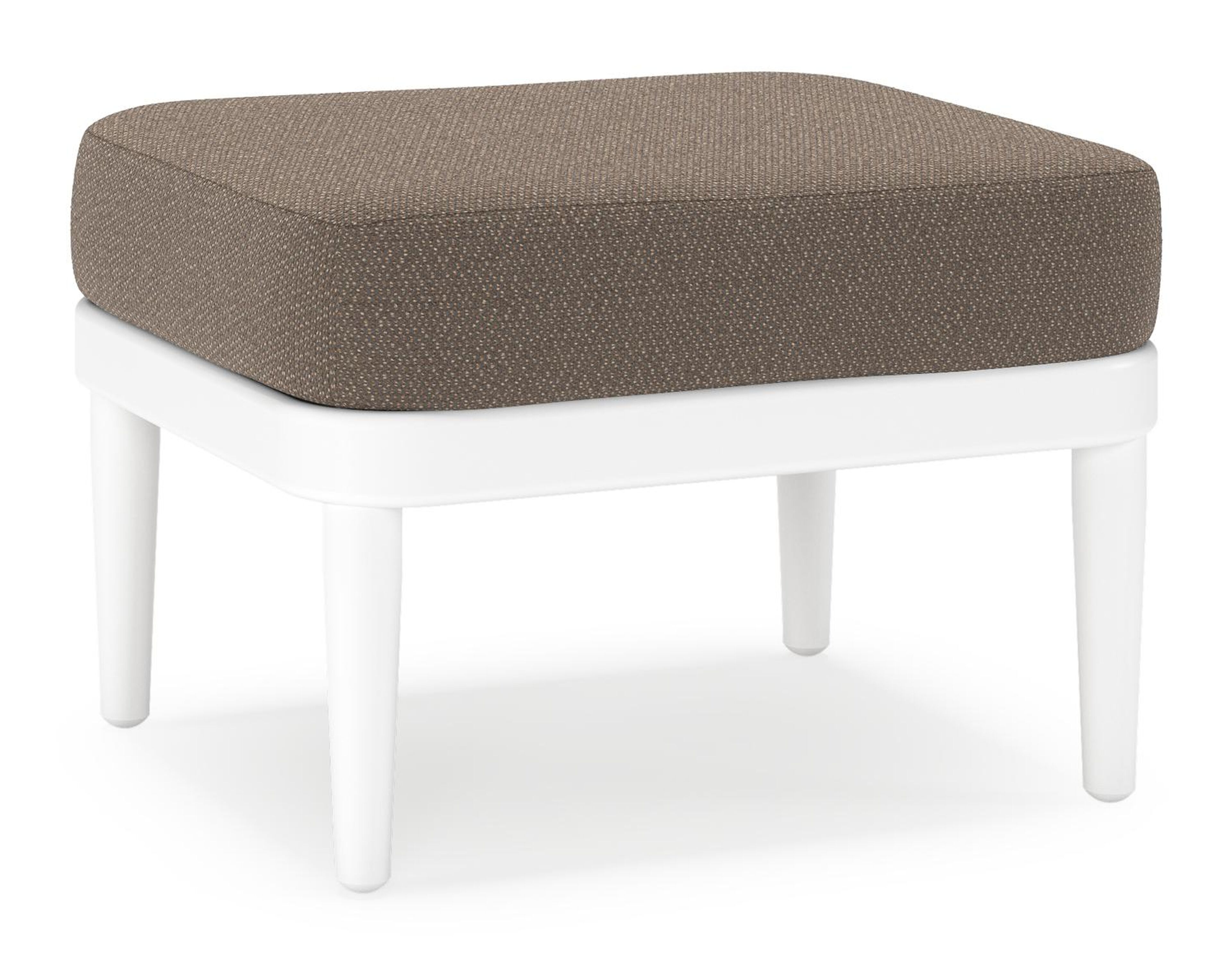 Orso poef in wit aluminium met Lopi Coconut all weather sunbrella® luxe kussen