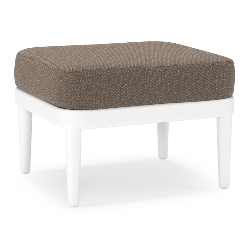 Pouf Orso en aluminium blanc et coussins en all weather sunbrella® luxe Lopi Coconut