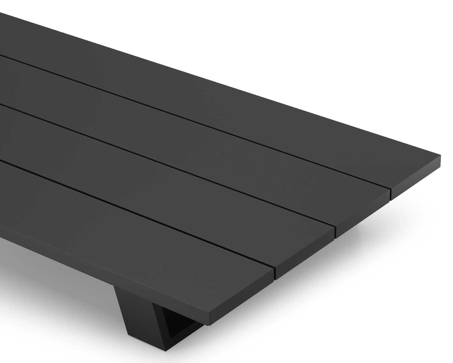Table basse Pagino en aluminium noir - Lg 140 x larg. 79,5 x H 21 cm