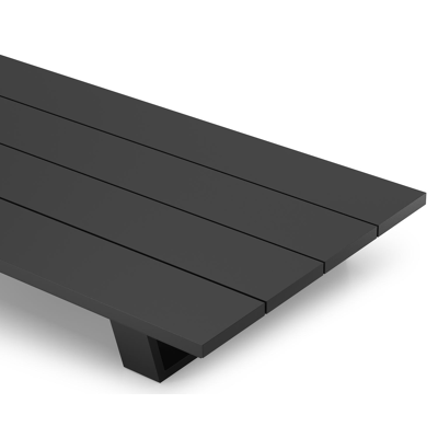 Pagino loungetafel in zwart aluminium - L 140 x B 79,5 x H 21 cm