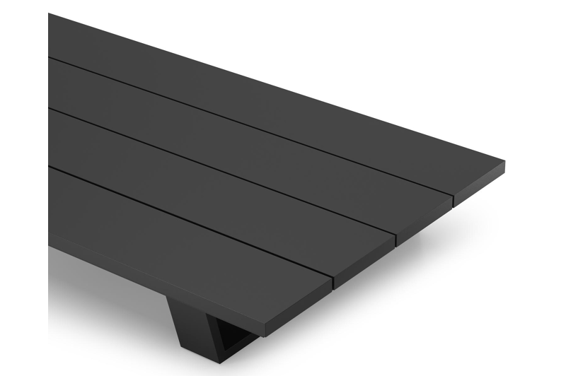 Table basse Pagino en aluminium noir - Lg 140 x larg. 79,5 x H 21 cm