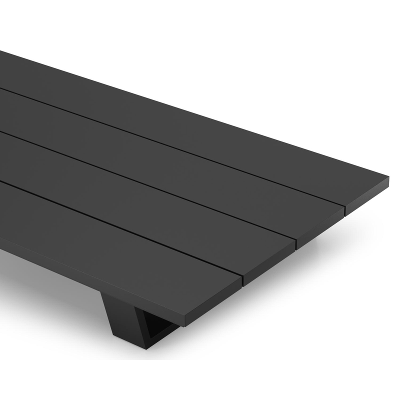Table basse Pagino en aluminium noir - Lg 140 x larg. 79,5 x H 21 cm