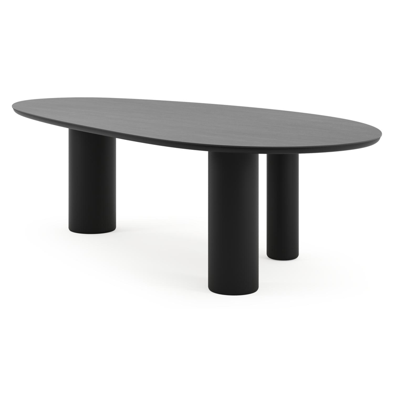 Amico tuintafel mango in zwart aluminium en volkeramiek Basalt Black - L 260 x B 130 x H 73.5 cm
