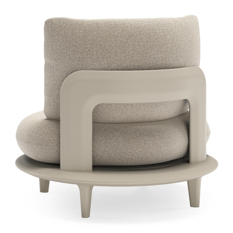 Bomero loungestoel in beige aluminium met marbella ecru all weather cosytica kussen