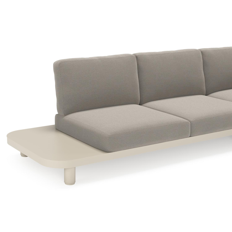 Donato loungehoek in beige aluminium met lopi silver all weather sunbrella® luxe kussen