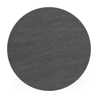 Fano low dining loungetafel in zwart aluminium en volkeramiek basalt black - Dia. 65 x H 55 cm