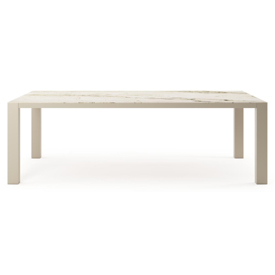 Nano XL tuintafel rechthoekig in beige aluminium en volkeramiek Colorado Dunes L 240 x B 148 x H 75 cm x H 75 cm