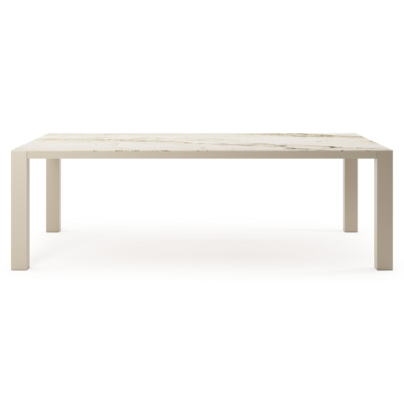 Nano XL tuintafel rechthoekig in beige aluminium en volkeramiek Colorado Dunes L 240 x B 148 x H 75 cm