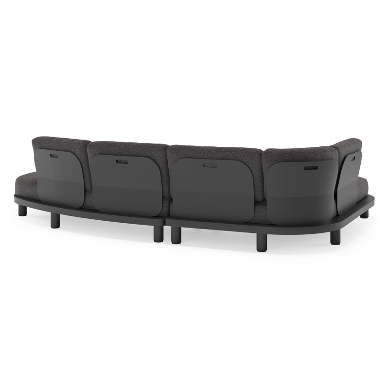 Donato loungehoek in zwart aluminium met all weather solica Firenze Tunder kussen