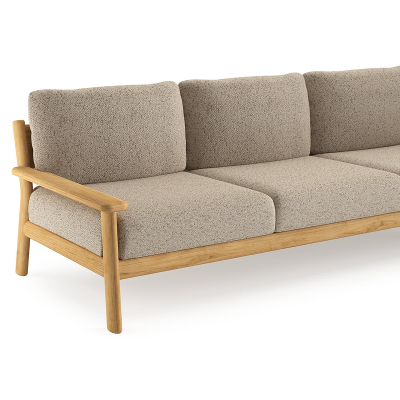 Amaro loungeset in teak met bora jungle all weather cosytica kussen