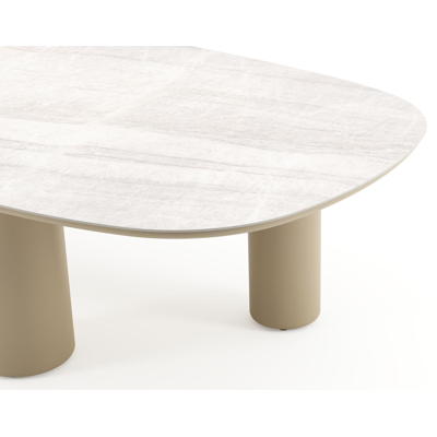 Amico tuintafel bombo xl in beige aluminium en volkeramiek Taj Mahal - L 270 x B 148 x H 73.5 cm
