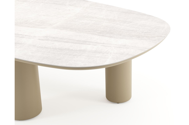Amico tuintafel bombo xl in beige aluminium en volkeramiek Taj Mahal - L 270 x B 148 x H 73.5 cm