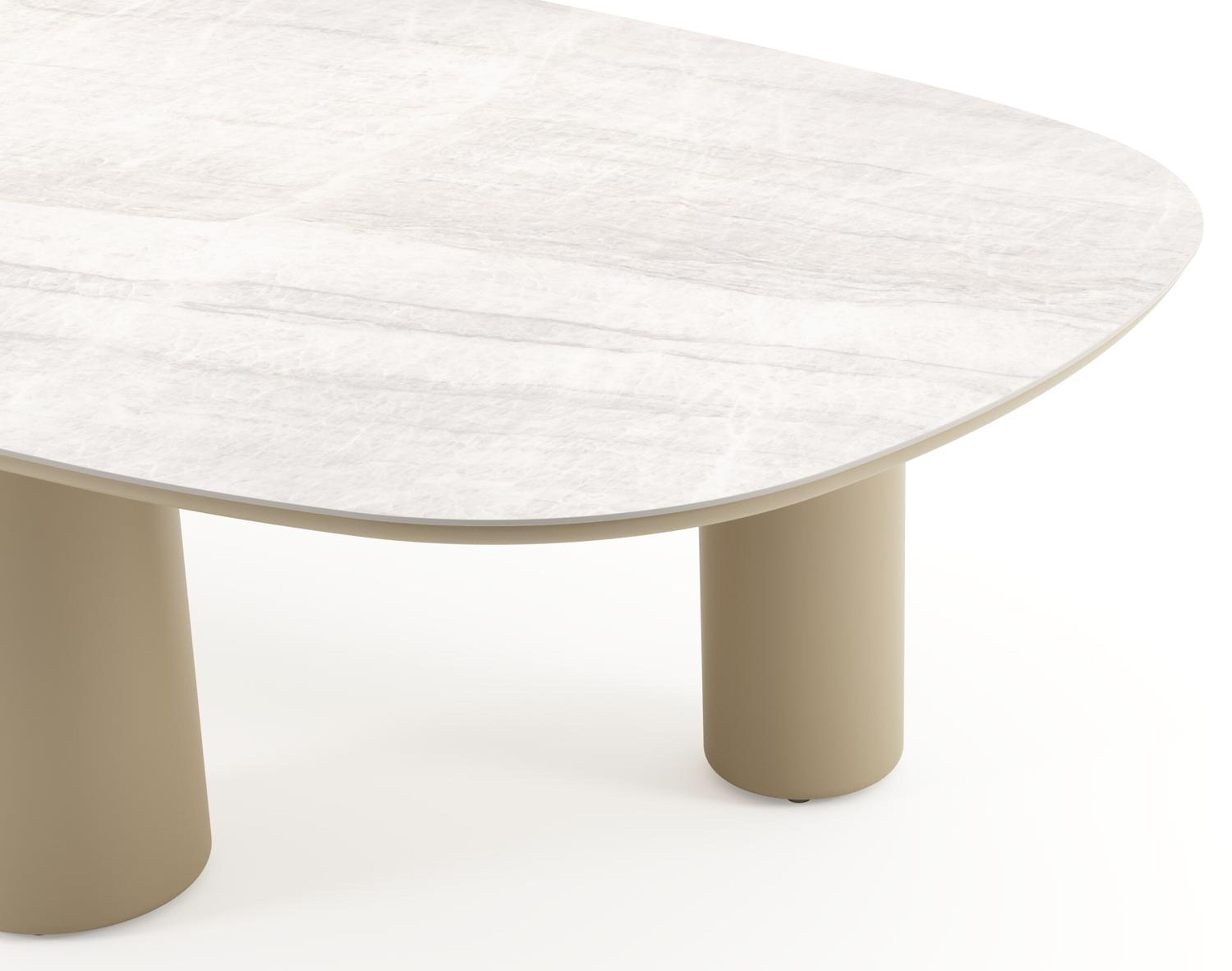Amico tuintafel bombo xl in beige aluminium en volkeramiek Taj Mahal - L 270 x B 148 x H 74 cm