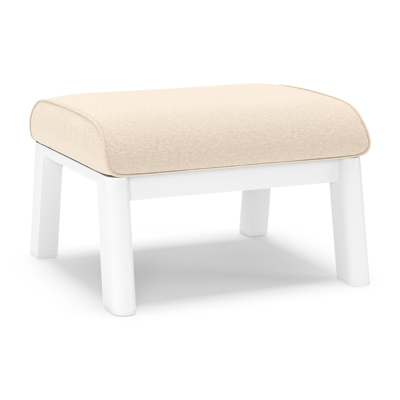 Pouf Cirello en aluminium blanc et coussins en all weather sunbrella® luxe heritage papyrus