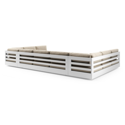 Como loungebank in wit aluminium met althea chalk all weather cosytica kussen