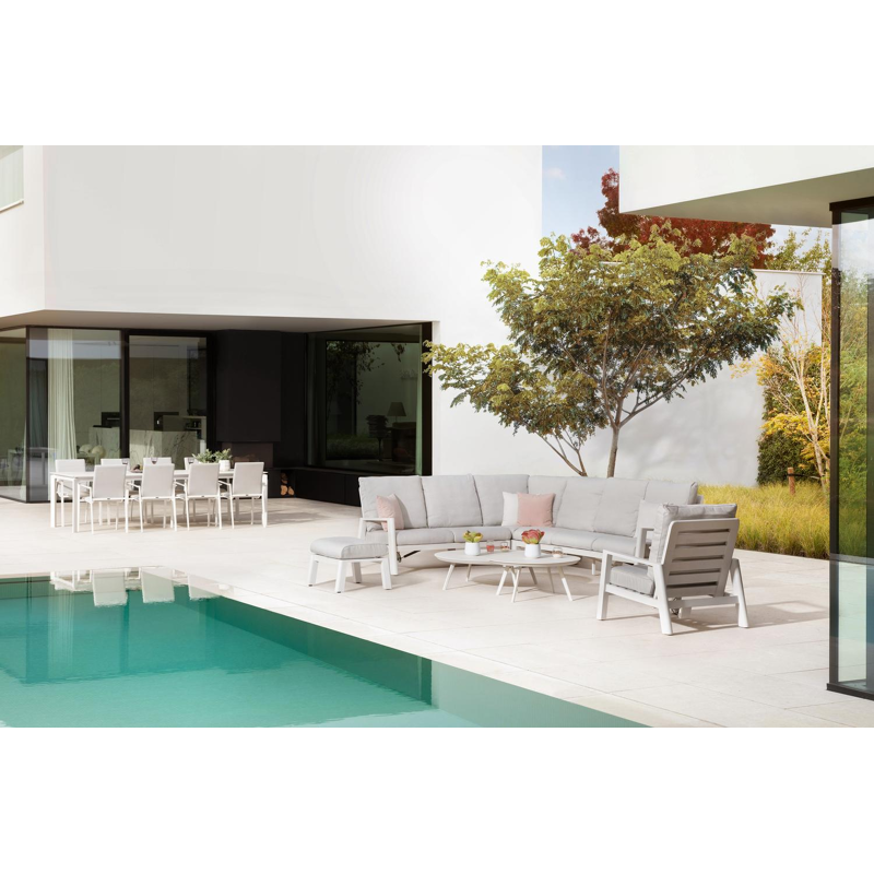 Cirello lounge 1-zit in wit aluminium