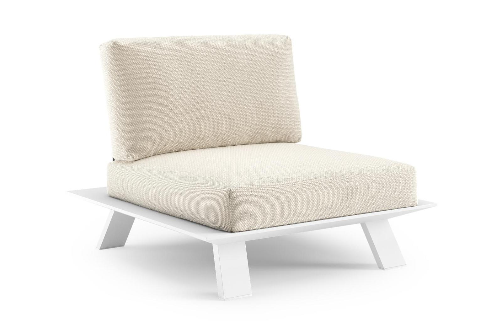 Cesano loungestoel in wit aluminium met althea off white all weather Cosytica kussen