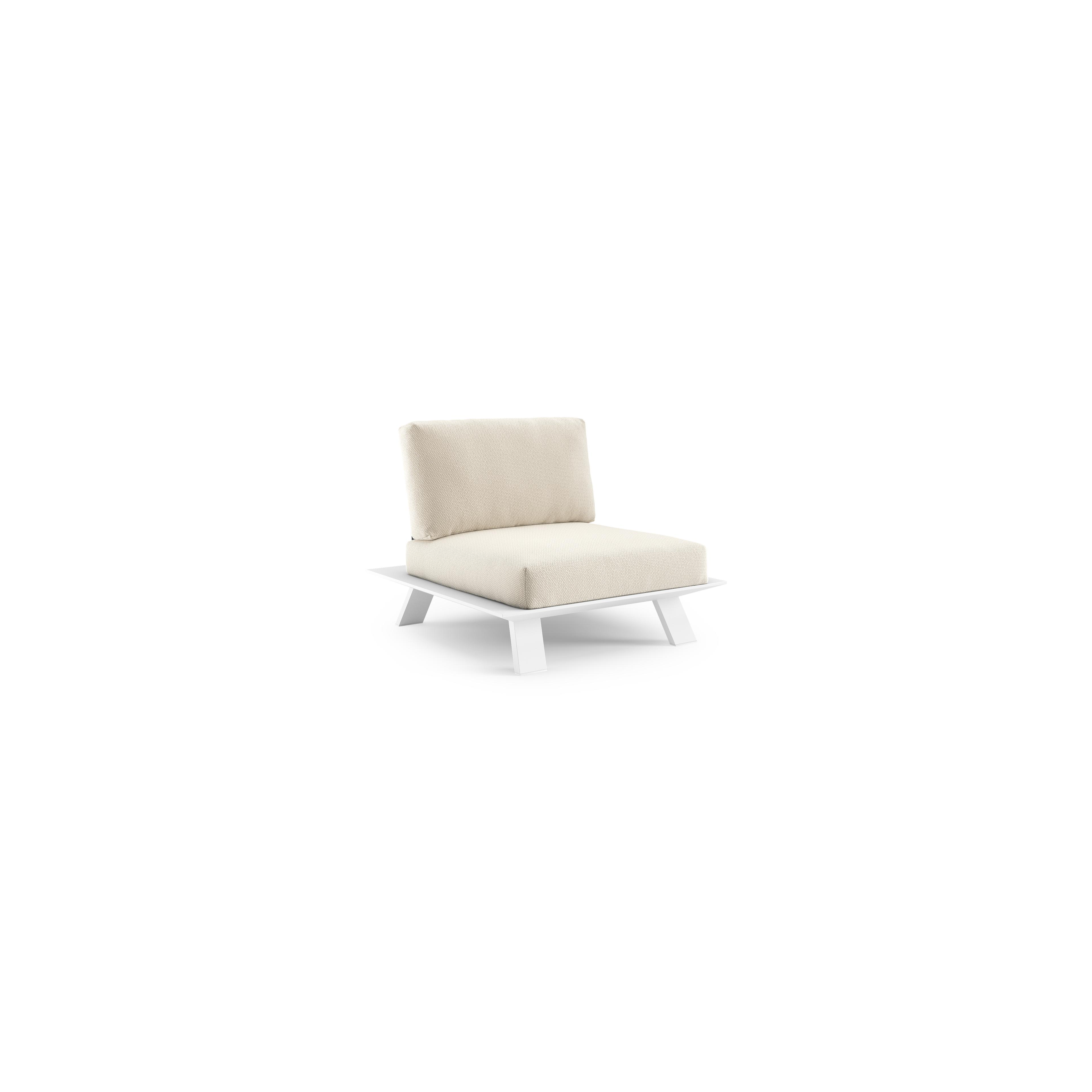 Fauteuil de jardin Cesano en aluminium blanc et coussin en All Weather Cosytica althea off white