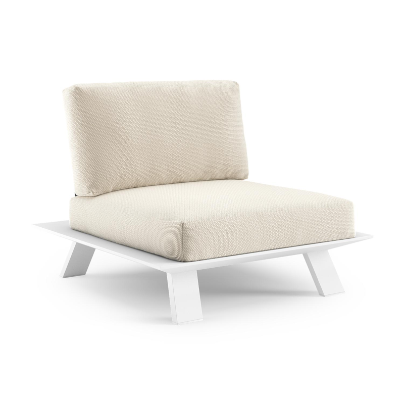 Cesano loungestoel in wit aluminium met althea off white all weather Cosytica kussen