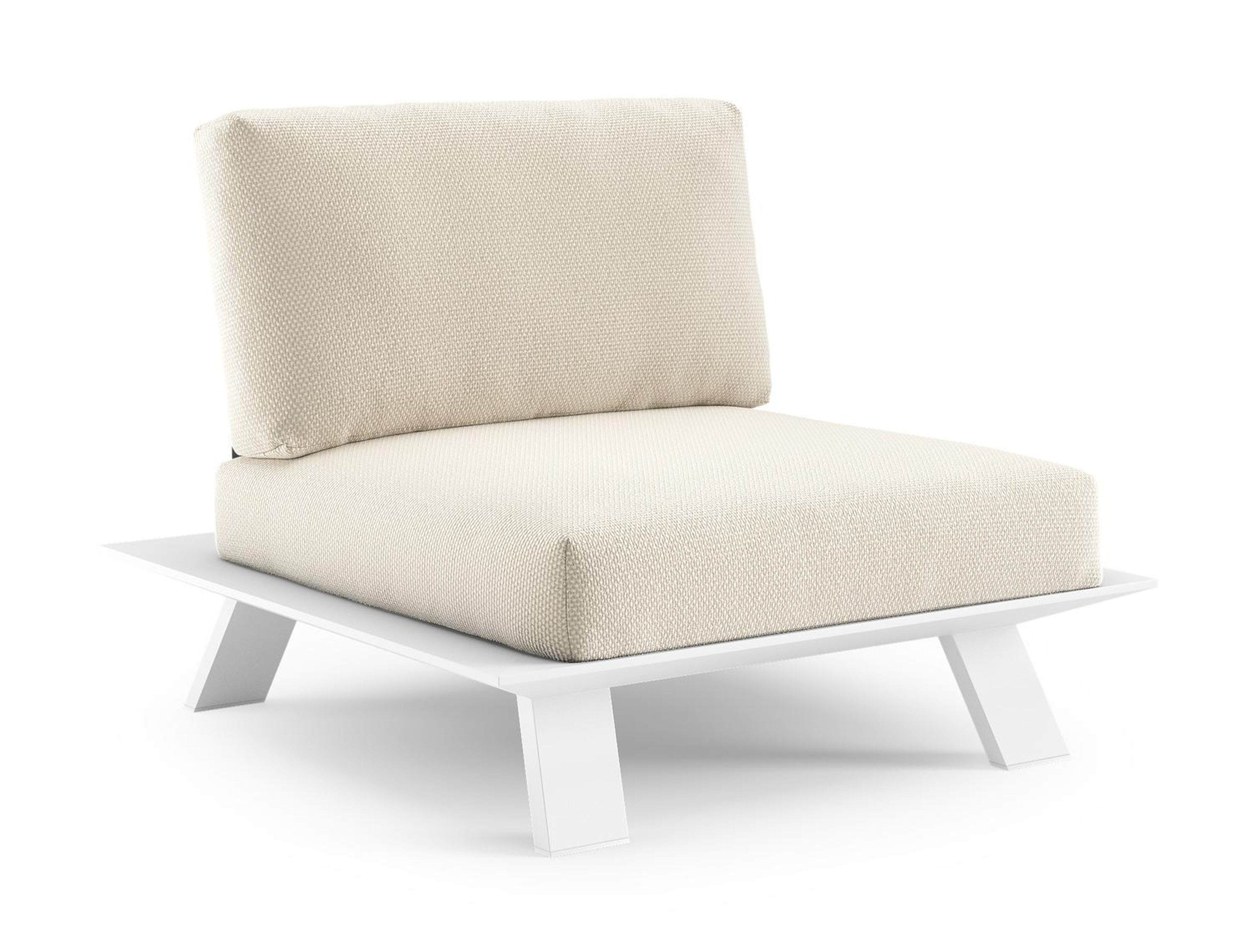 Cesano loungestoel in wit aluminium met althea off white all weather Cosytica kussen