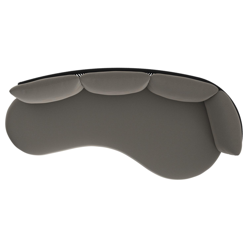 Lomano loungebank in zwart aluminium en zwart verticaal geweven luxe vlakke rope met natte dark taupe all weather sunbrella® luxe kussen