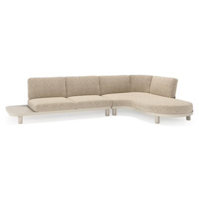 Donato loungehoek in beige aluminium met bora jungle all weather cosytica kussen